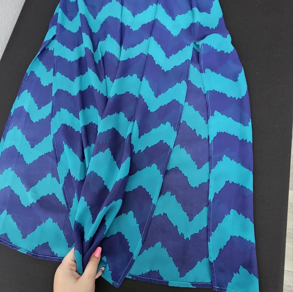 AS U WISH Long Flowy Summer Chevron Maxi Dress - Picture 5 of 5